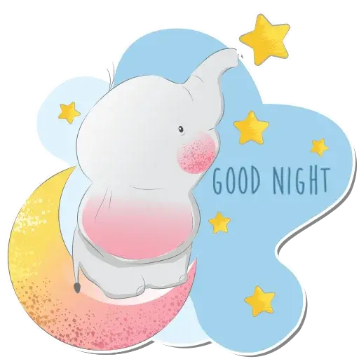 Cute Good Night Stickers for WhatsApp