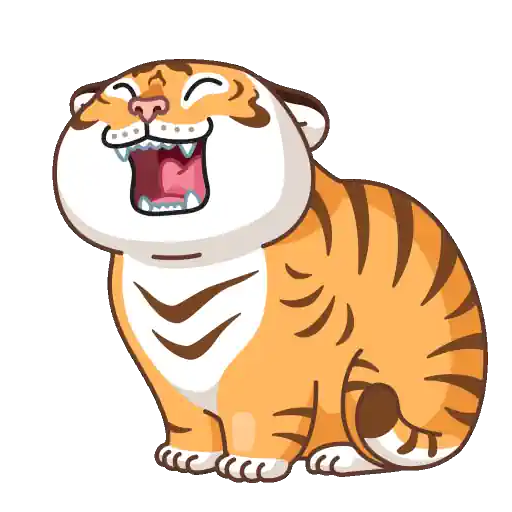 Grumpy Tiger Stickers for WhatsApp